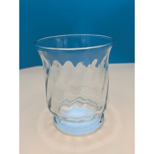 Indiana Glass 4” Hurricane Candle Holder Optic Clear Glass USA IGC 31169